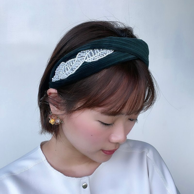 evening dress headband - Headbands - Cotton & Hemp Green