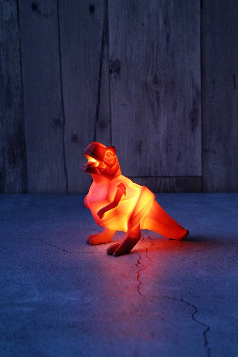 英國侏儸紀公園系列恐龍摺紙造型LED電池USB兩用小夜燈(紅色暴龍) - 燈具/燈飾 - 塑膠 紅色