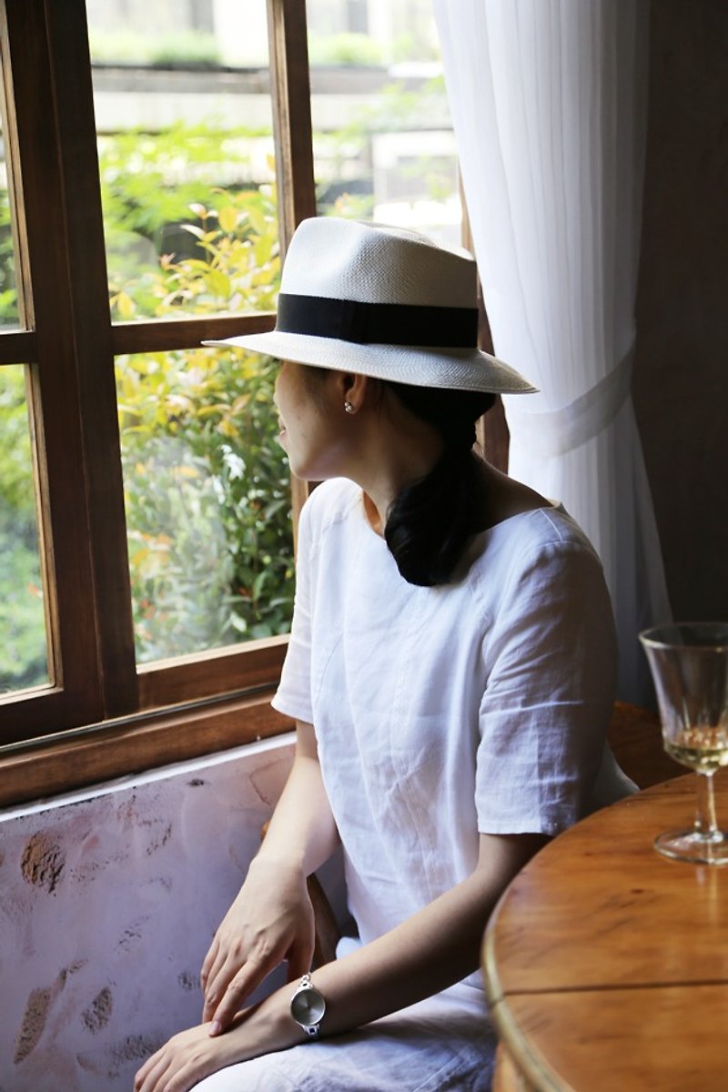Gatsby Fedora Panama Hat - หมวก - พืช/ดอกไม้ 