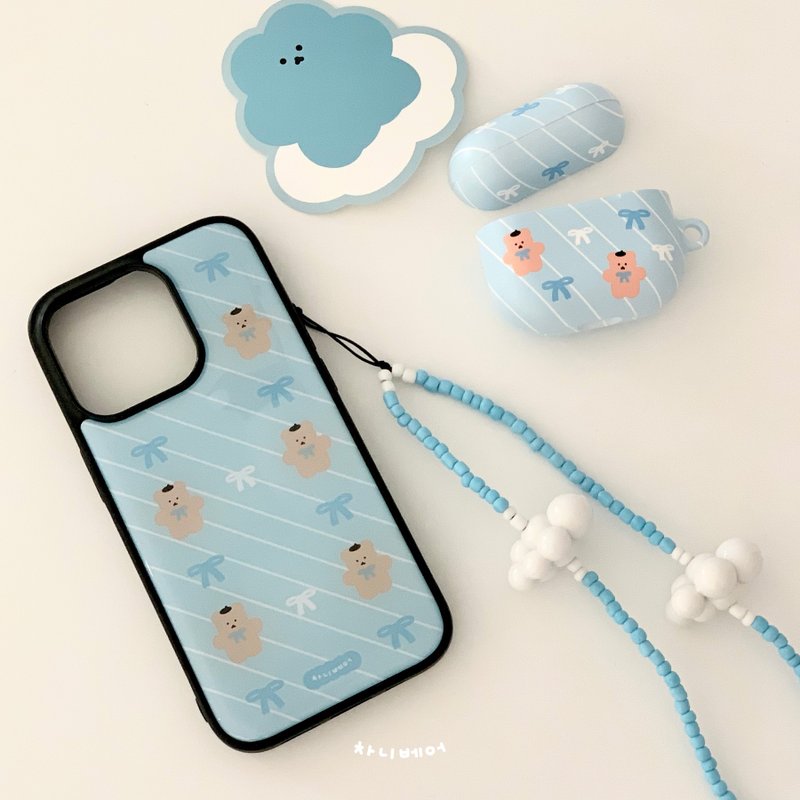 Blue Ribbon AirPods Case (1,2 / PRO / 3) - ที่เก็บหูฟัง - พลาสติก สีน้ำเงิน