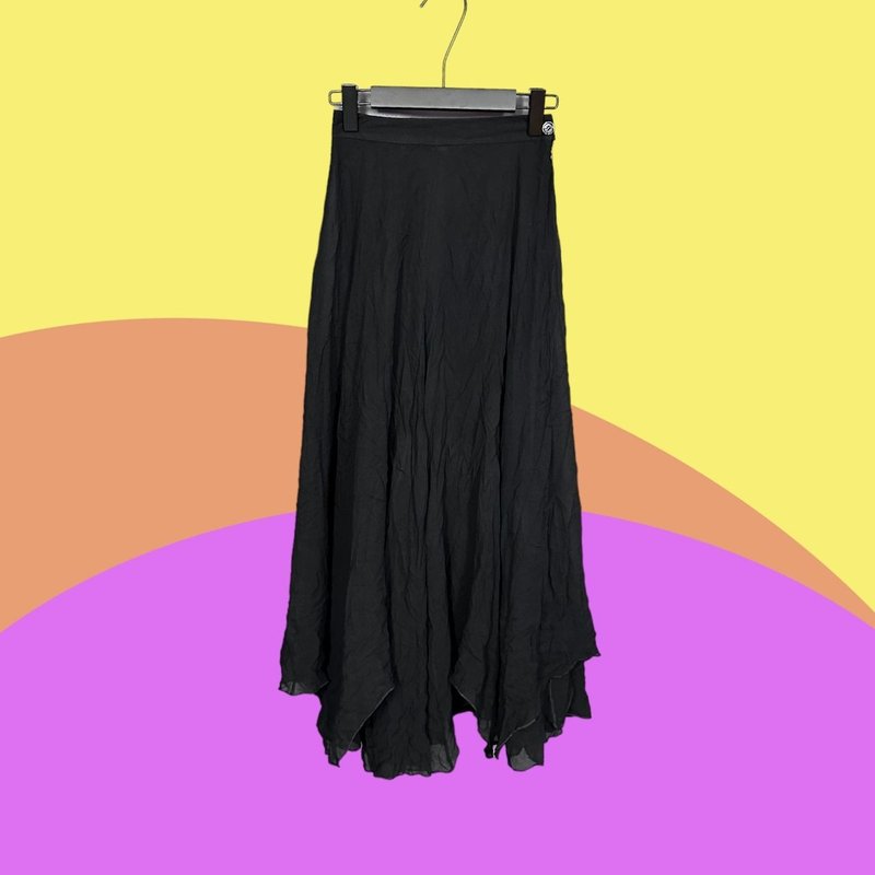 CLARA DELLA GIOVANNA Italian-made black soft and elegant material over-the-knee long skirt CA912 - Skirts - Polyester Black