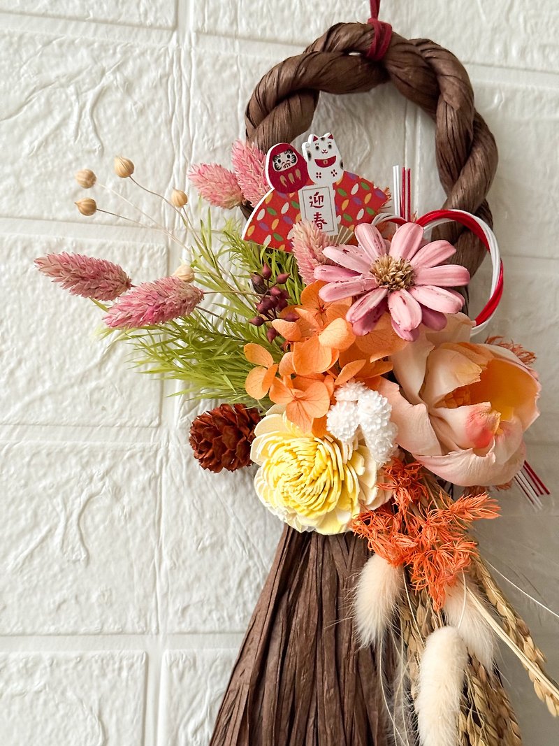 Japanese style note string/New Year hangings/New Year hangings - Dried Flowers & Bouquets - Plants & Flowers Orange
