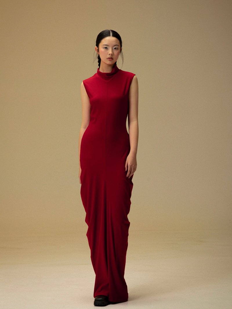 新中式復古 / 蕩領垂褶連身裙 / 禮服 - 洋裝/連身裙 - 其他材質 多色