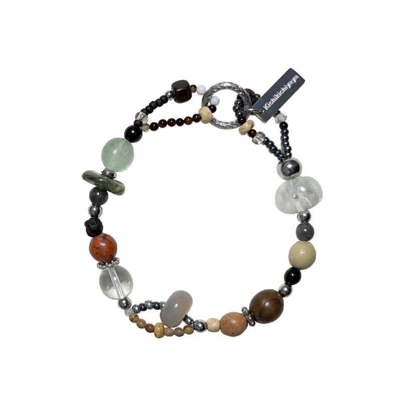 Forest Green Gemstone Bracelet 046 - 手鍊/手環 - 寶石 綠色