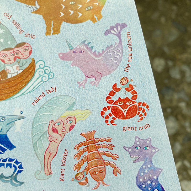 Sea Monsters Sticker - Stickers - Paper Blue