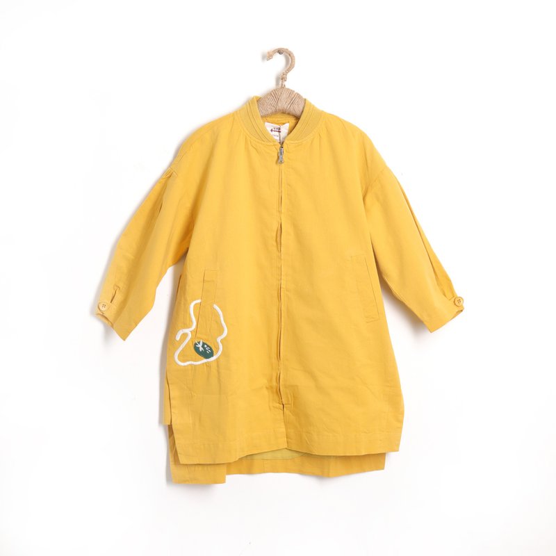 BIR children's clothing | Embroidered windbreaker jacket - เสื้อโค้ด - ผ้าฝ้าย/ผ้าลินิน สีเหลือง