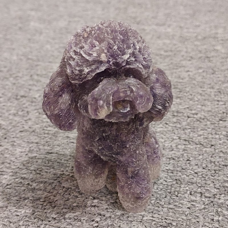 Amethyst Stone Crystal Poodle - ของวางตกแต่ง - คริสตัล 