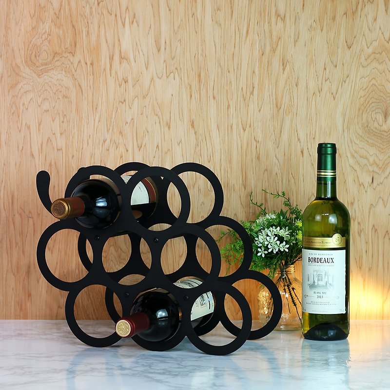 [OPUS Dongqi Metalworking] Harvest (Grape) Wine Rack-Black / Wine Cabinet Decorations / Decorations / Wine Rack - Bar Glasses & Drinkware - Other Metals Black