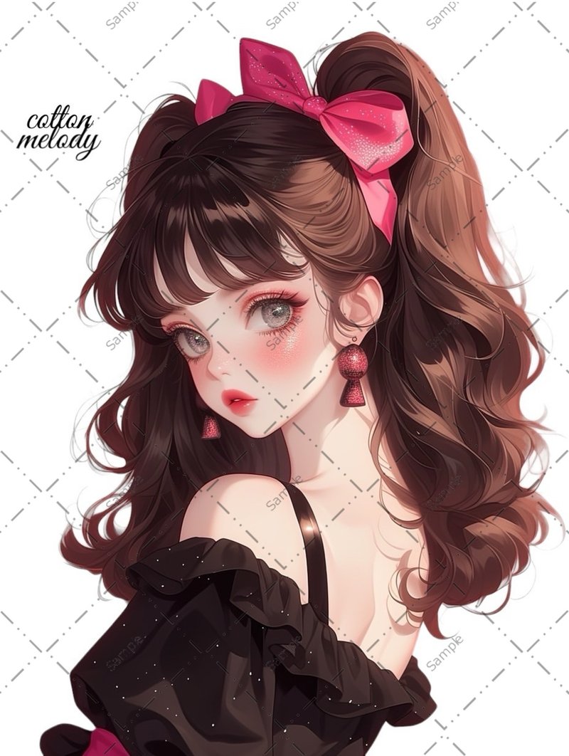 original sticker no.953B 人物ステッカー オリジナルステッカー 人物ステッカー 女の子ステッカー オリジナル人物ステッカー - 貼紙 - 紙 