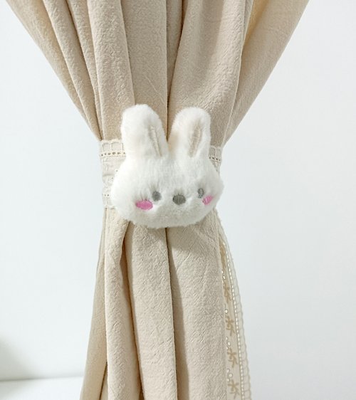 lemonccc 可愛小兔子蕾絲窗簾綁帶刺繡花邊綁帶
