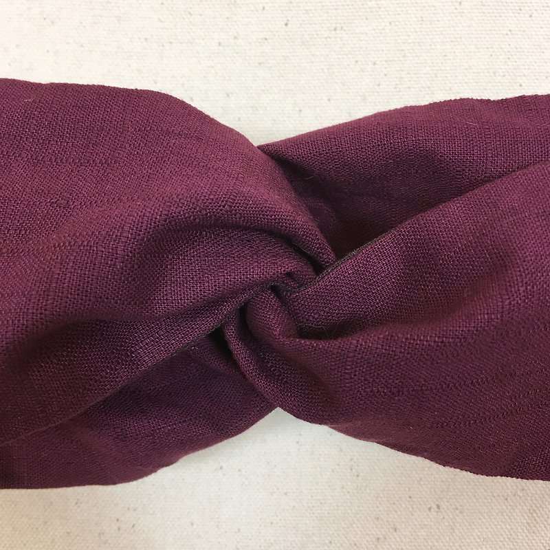 Mr.Tie 獨家設計 手工縫製 玫瑰髮帶 Rose Hairband 011 - 髮夾/髮飾 - 棉．麻 紫色