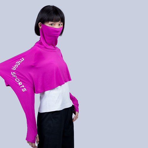 日本MEGA 【MEGA COOUV】 防曬涼感斗篷 -紫紅色 不分尺寸UV-F412 UV cloak