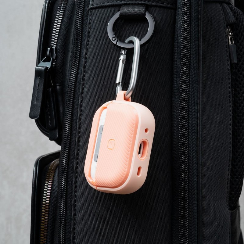 AirPods Pro 2 Clyde snap-on dual-material protective case with carabiner - light pink/crepe pink - ที่เก็บหูฟัง - วัสดุอื่นๆ สึชมพู