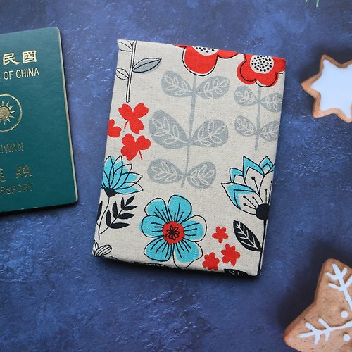 秋葉手作 【花朵】限量 純棉布料手作 護照套 護照夾 護照包