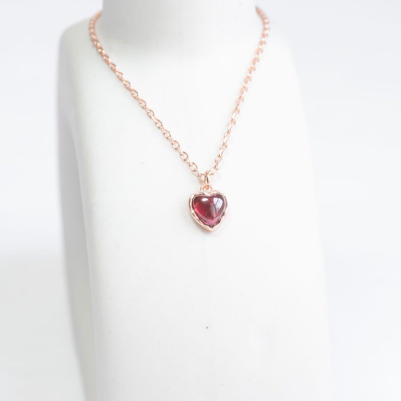 Stone 925 Sterling Silver Melting Heart Necklace - Bracelets - Gemstone Silver