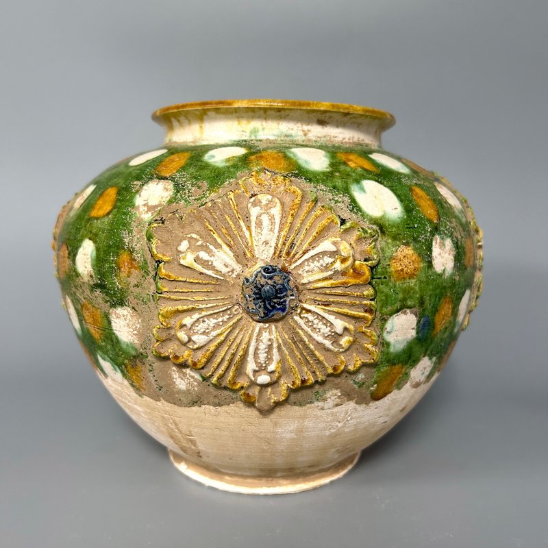 唐三彩貼花罐 - 擺飾/家飾品 - 陶 卡其色