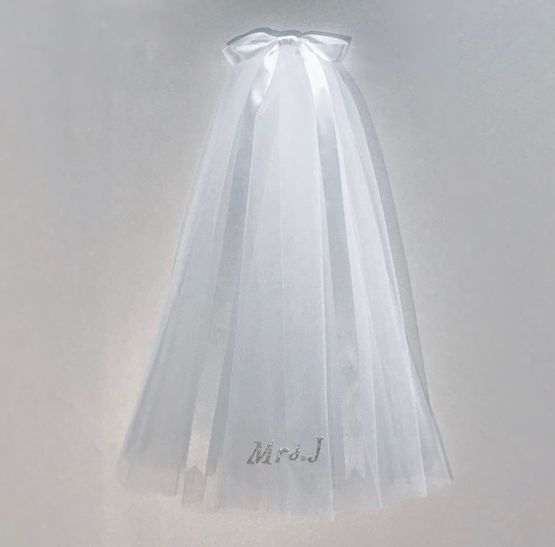 Ribbon Veil : Wedding bridal veil - เครื่องประดับผม - งานปัก 