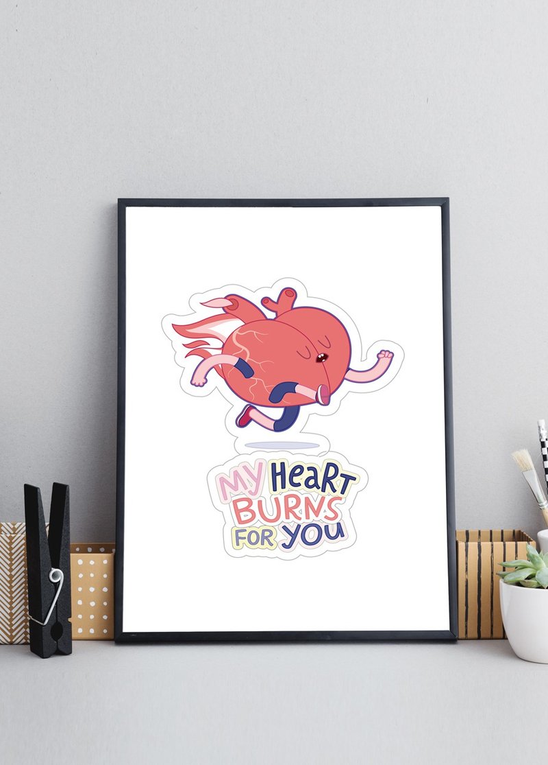 Life Bodybuilding－Mr. heart - Home Decor, Wall Arts, Nordic Prints, Gym Decor - โปสเตอร์ - ผ้าฝ้าย/ผ้าลินิน หลากหลายสี