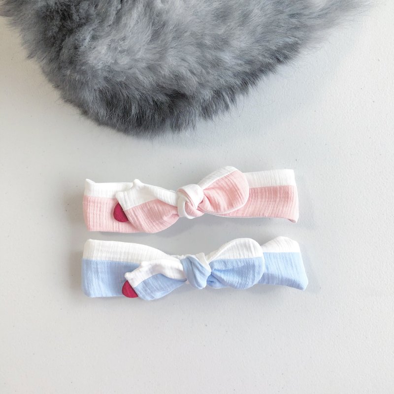 Fuji cat series. Adult headwear. Embroidered name. Embroidery. - ที่คาดผม - ผ้าฝ้าย/ผ้าลินิน สีน้ำเงิน