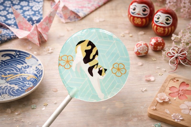 図案ロリポップ – 猫と時間 - スナック菓子 - 食材 ブルー