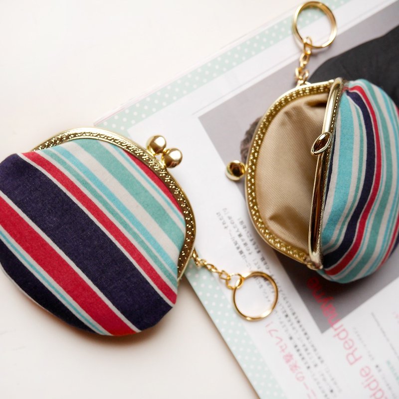 Winter Navy Small Round Gold Bag / Coin Purse [Made in Taiwan] - Clutch Bags - Other Metals Blue