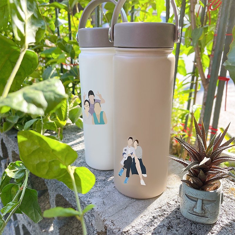 Valentine's Day Gift [Customized Gift] Portable Ceramic Thermos / Painted Like Face / Variety to choose from - Cups - Porcelain 