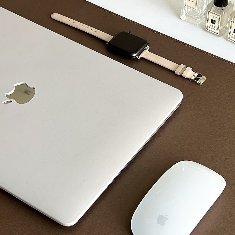 OneMore Brand Custom Leather Texture Desk Mat/ Espresso/ - Mouse Pads - Plastic Brown