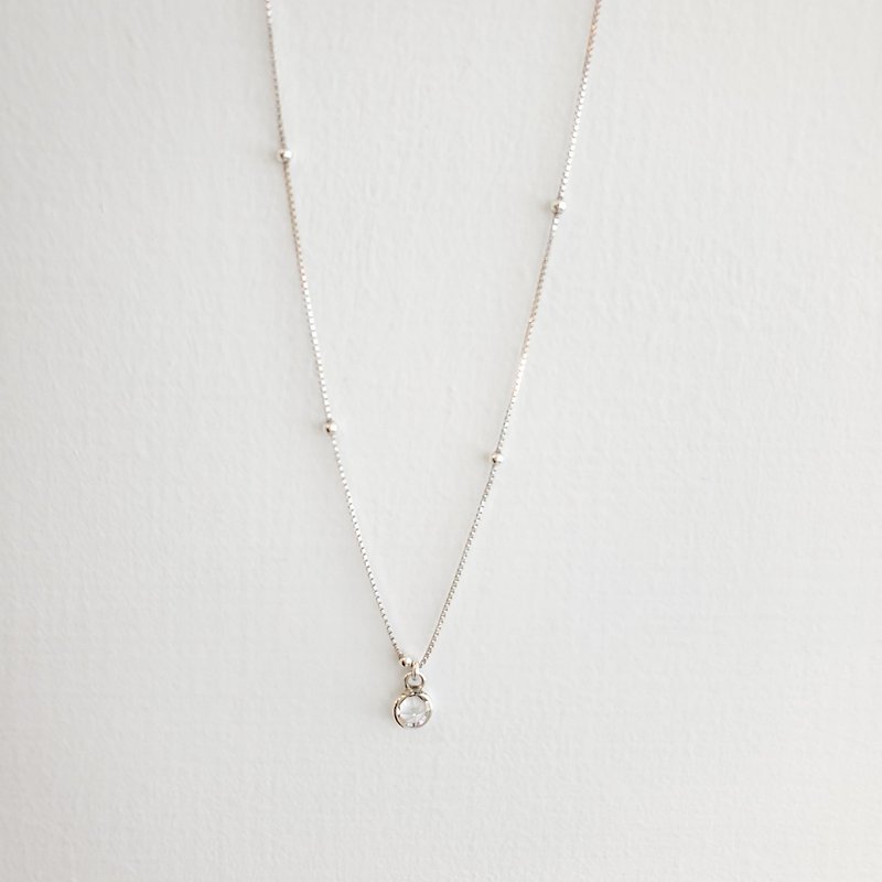 [Necklace] Single Gemstone sterling silver necklace Mother's Day/Graduation gift/Valentine's Day gift - Necklaces - Sterling Silver Silver