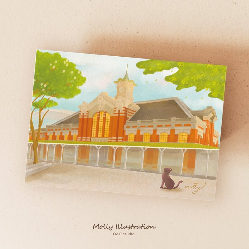 postcard-台灣台中舊火車站 - 卡片/明信片 - 紙 多色