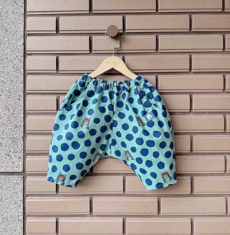 Myopia Cat Blue - Riding Pants - กางเกง - ผ้าฝ้าย/ผ้าลินิน หลากหลายสี