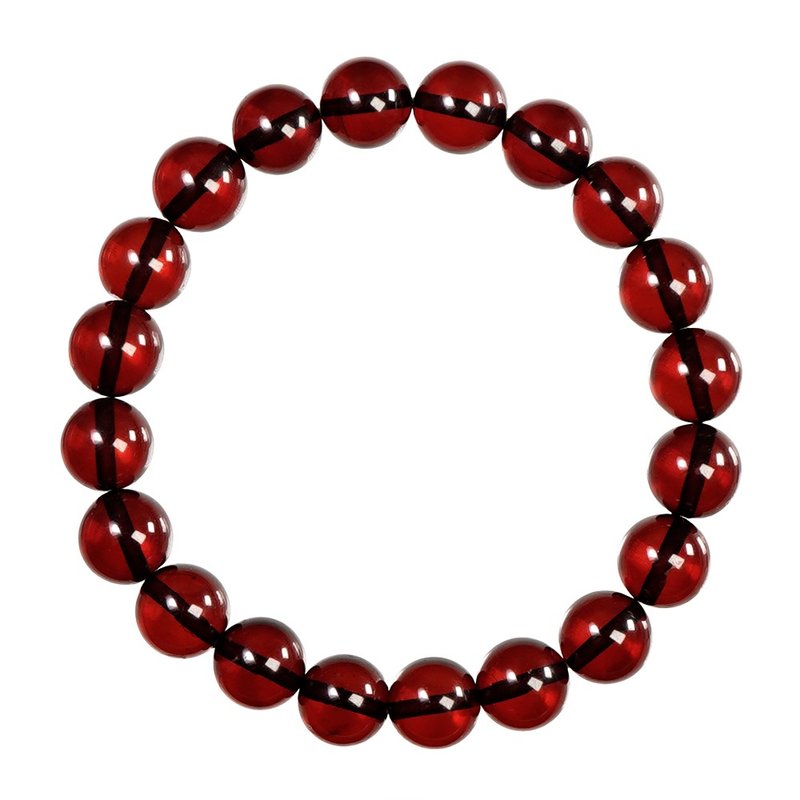 【正佳珠寶】琥珀血珀 頂級高淨體血珀 8.8-9.3mm 琥珀血珀手珠 - 手鍊/手環 - 半寶石 多色