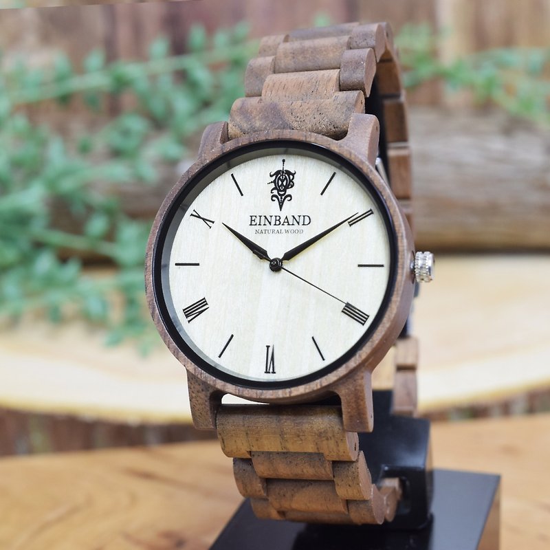EINBAND Reise Walnut 40mm  Wooden Watch - Couples' Watches - Wood Brown