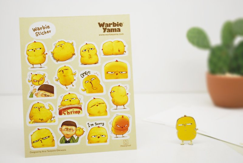 Warbie Mini Sticker set 001 - 貼紙 - 防水材質 黃色
