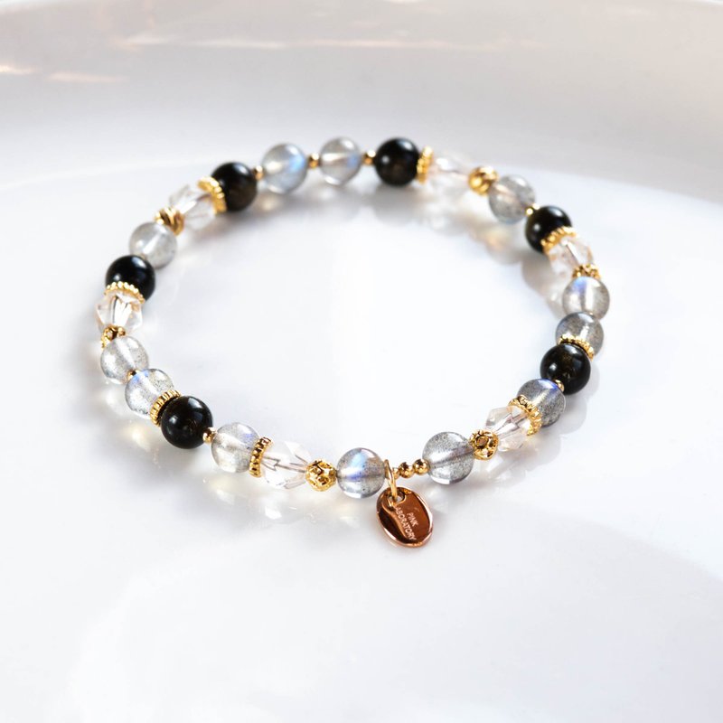 Labradorite , Black Obsidian, 14K Gold Filled Findings Bracelet - สร้อยข้อมือ - เครื่องเพชรพลอย หลากหลายสี