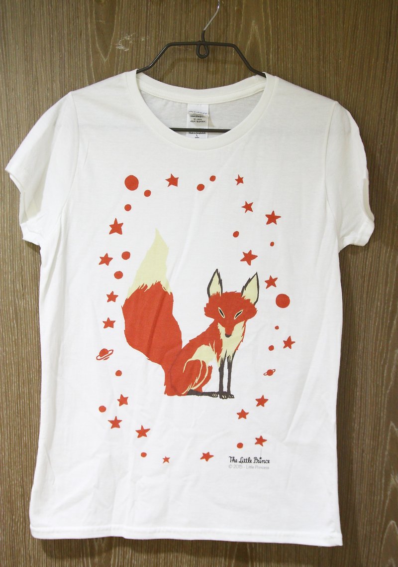 小王子電影版授權 - T恤：【 狐狸的秘密 】《中性/修身》短袖T-shirt ( 白 ) - 女 T 恤 - 棉．麻 多色