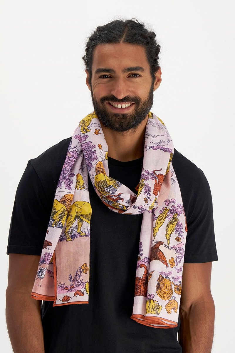 inouieditions-scarf-reverie-lilac - ผ้าพันคอถัก - ผ้าฝ้าย/ผ้าลินิน หลากหลายสี