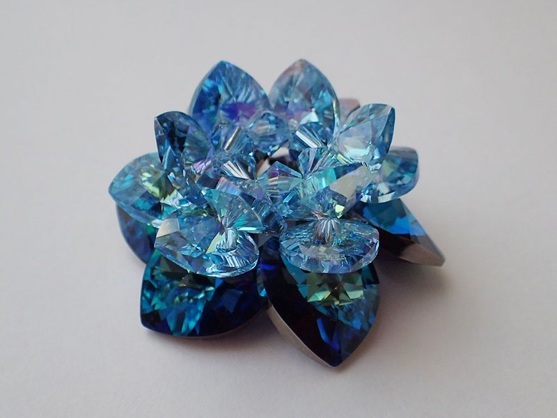 蓮花 擺件 SWAROVSKI ELEMENTS(施華洛世奇元素) - 擺飾/家飾品 - 玻璃 藍色