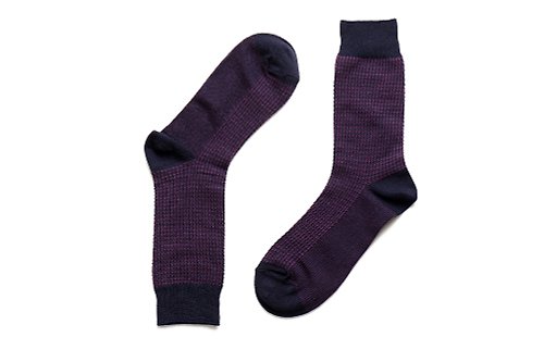 ORINGO 林果良品 千鳥格紋紳士襪 葡萄紫