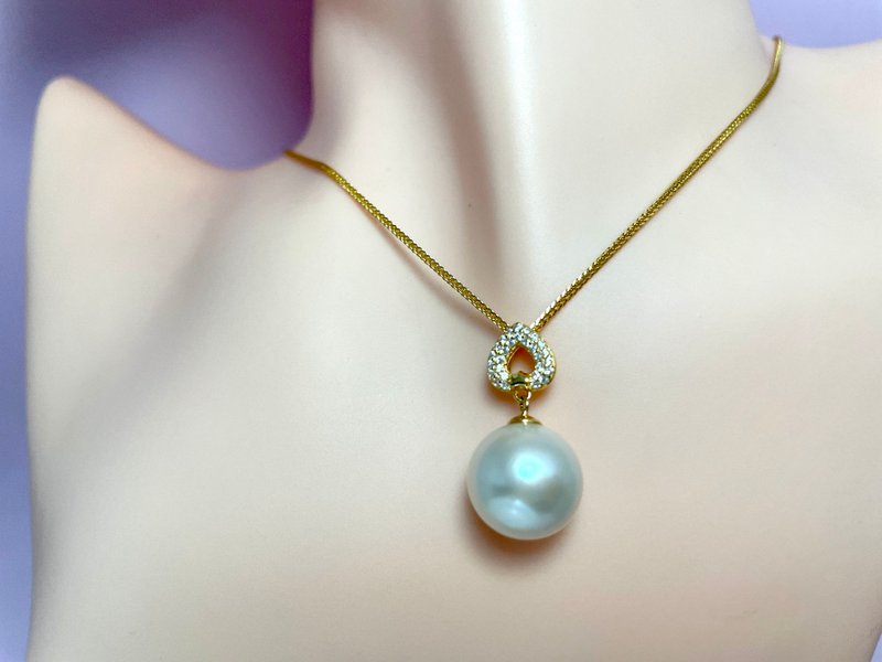 Really natural freshwater pearl cold light white colorful pearl Silver pendant - สร้อยคอ - ไข่มุก ขาว