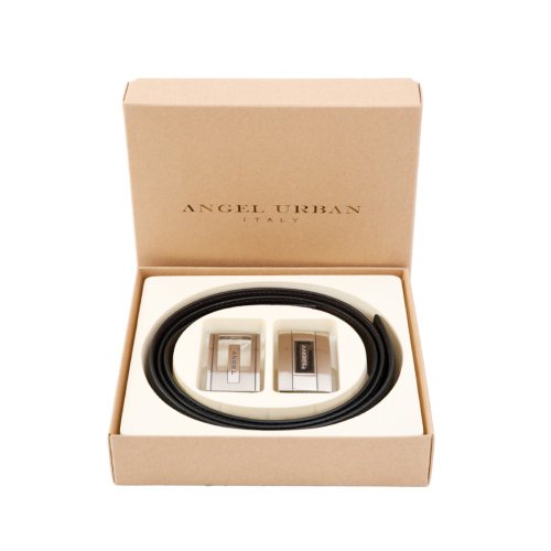CUMAR ANGEL URBAN 頭層牛皮 紳士扣皮帶雙頭禮盒