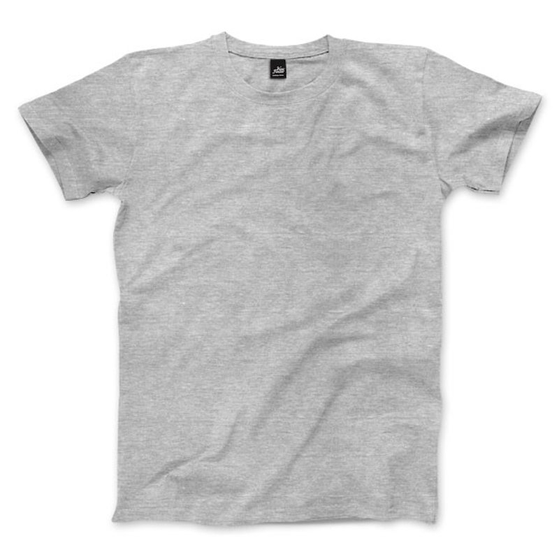 ニュートラルプレーン半袖Tシャツ-グレーのリネン - Tシャツ メンズ - コットン・麻 グレー