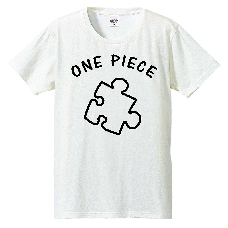 Tシャツ / one-piece puzzle - 男 T 恤 - 棉．麻 白色