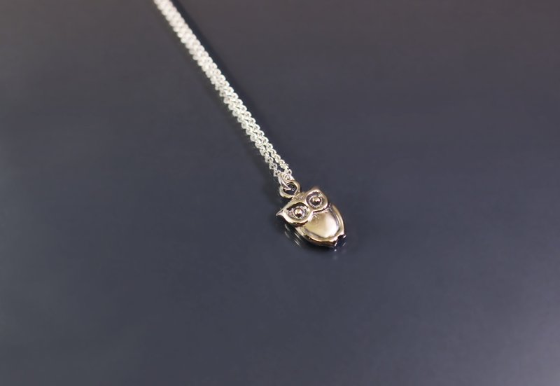Animal Series - New Owl 925 Silver Necklace - สร้อยคอ - เงินแท้ สีแดง