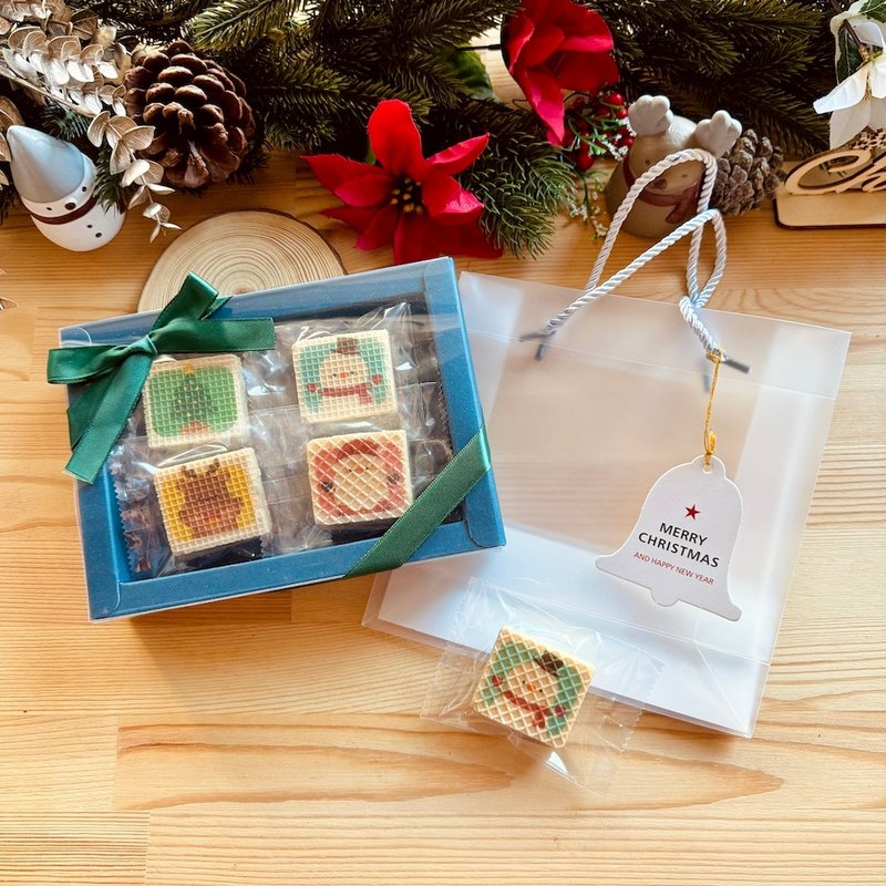 Exchange gifts | Christmas checkered pastry gift box (8 pieces/box) - Handmade Cookies - Fresh Ingredients 