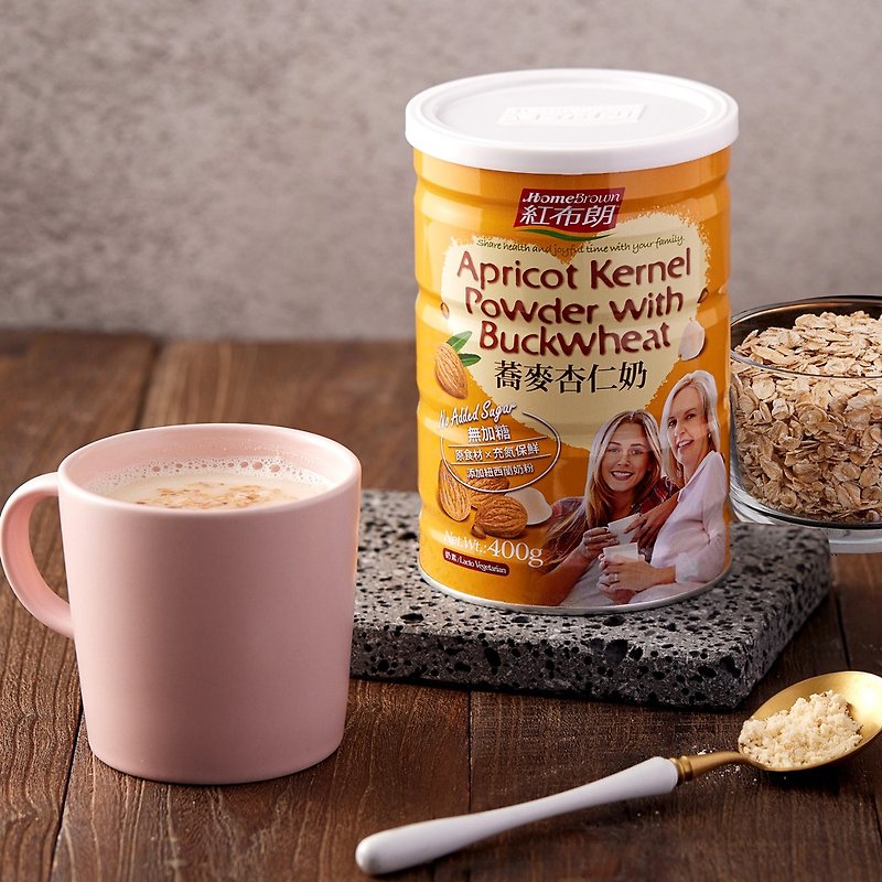 【Red Brown】Buckwheat almond milk (400g/can) brewing - Oatmeal/Cereal - Other Metals 