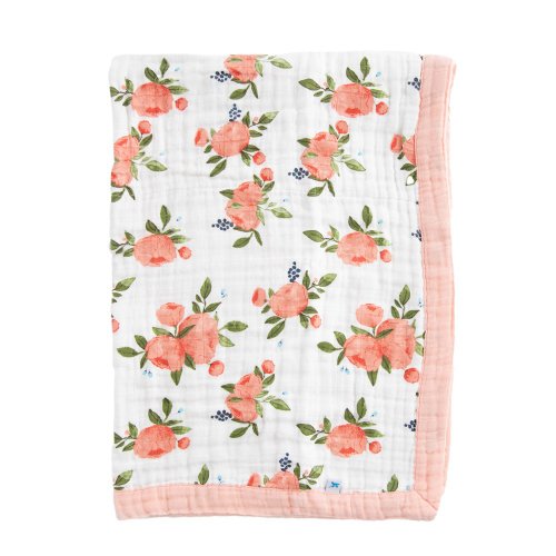 艾兒樂時尚育兒精品 Little Unicorn 純棉寶寶毯 水彩玫瑰