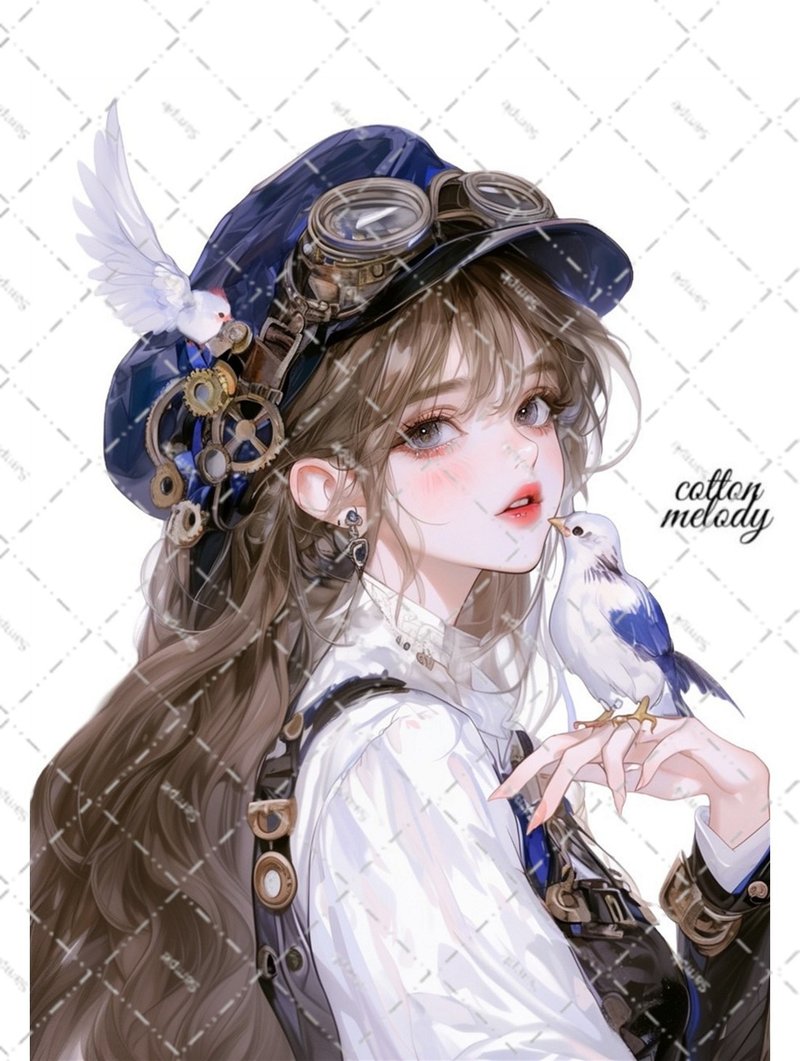 original sticker no.5628 人物ステッカー オリジナルステッカー 人物ステッカー 女の子ステッカー オリジナル人物ステッカー - 貼紙 - 紙 