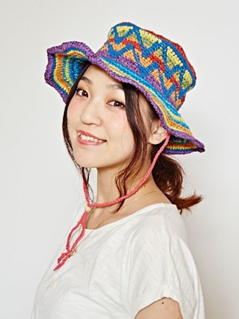 【Pre-order】 ✱ Knitting smile cap ✱ (3 colors) - Hats & Caps - Cotton & Hemp Multicolor
