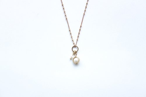 買你手作 Buyou Shop 黃銅項鍊 | 天然淡水珍珠 | 幾何 | 立體