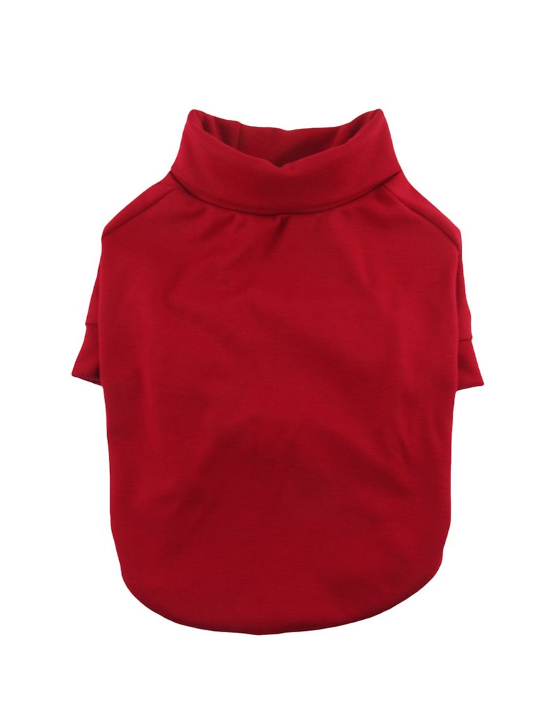 Red Ponte di Roma Turtleneck Raglan Tee, Dog Top, Dog Apparel - Clothing & Accessories - Other Materials Red
